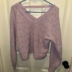 Pink Rose Lilac V-Neck Sweater
